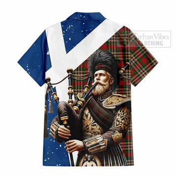 MacGill (MakGill) Tartan Hawaiian Shirt with Family Crest Scottish Bagpiper Vibes - Tartan Vibes Clothing