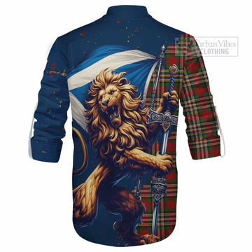 MacGill (MakGill) Tartan Family Crest Ghillie Kilt Shirt with Scottish Majestic Lion - Tartan Vibes Clothing