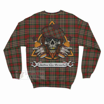 MacGill (MakGill) Tartan Sweatshirt with Family Crest and Bearded Skull Holding Bottles of Whiskey - Tartan Vibes Clothing