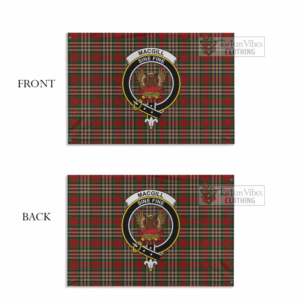 Tartan Vibes Clothing MacGill (MakGill) Tartan House Flag with Family Crest