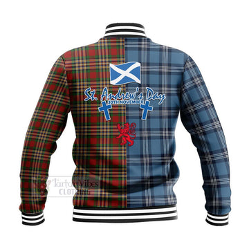 MacGill (MakGill) Tartan Baseball Jacket Happy St. Andrew's Day Half Tartan Style - Tartan Vibes Clothing