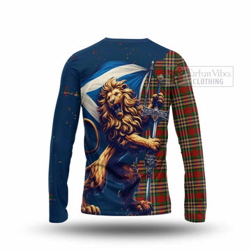 MacGill (MakGill) Tartan Family Crest Long Sleeve T-Shirt with Scottish Majestic Lion - Tartan Vibes Clothing