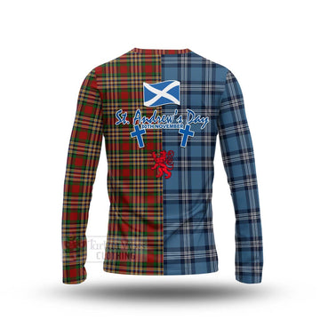 MacGill (MakGill) Tartan Long Sleeve T-Shirt Happy St. Andrew's Day Half Tartan Style - Tartan Vibes Clothing