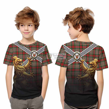 MacGill (MakGill) Crest Tartan Kid T-Shirt with Golden Lion Emblem Celtic Style