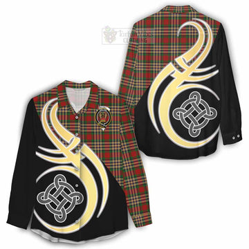 MacGill (MakGill) Tartan Women's Casual Shirt with Family Crest and Celtic Symbol Style - Tartan Vibes Clothing