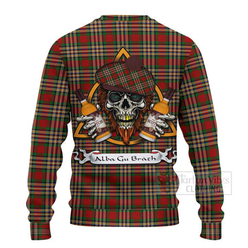 MacGill (MakGill) Tartan Ugly Sweater with Family Crest and Bearded Skull Holding Bottles of Whiskey - Tartan Vibes Clothing