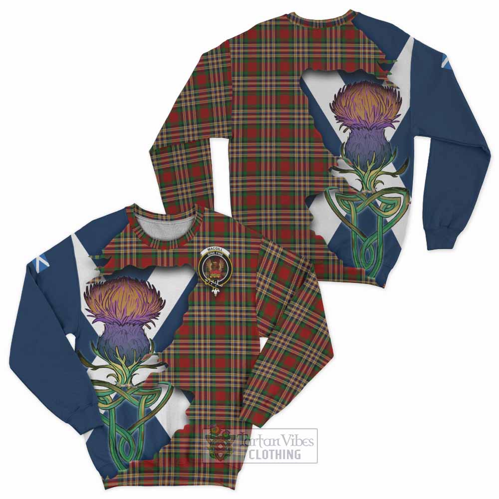 MacGill (MakGill) Tartan Family Crest Sweatshirt Scottish Thistle Celtic Inspired - Tartan Vibes Clothing