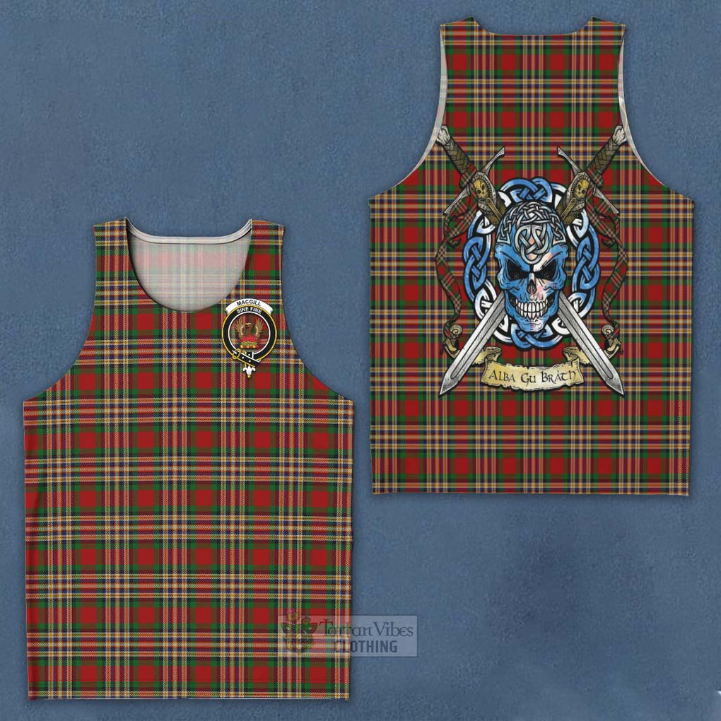 MacGill (MakGill) Tartan Men's Tank Top with Family Crest Celtic Skull Style - Tartan Vibes Clothing