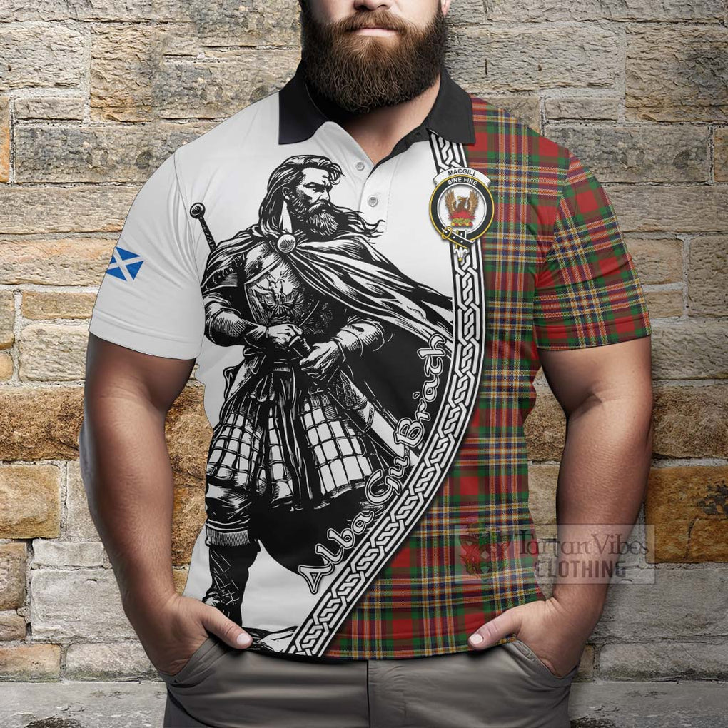 MacGill (MakGill) Tartan Clan Crest Polo Shirt with Highlander Warrior Celtic Style - Tartan Vibes Clothing