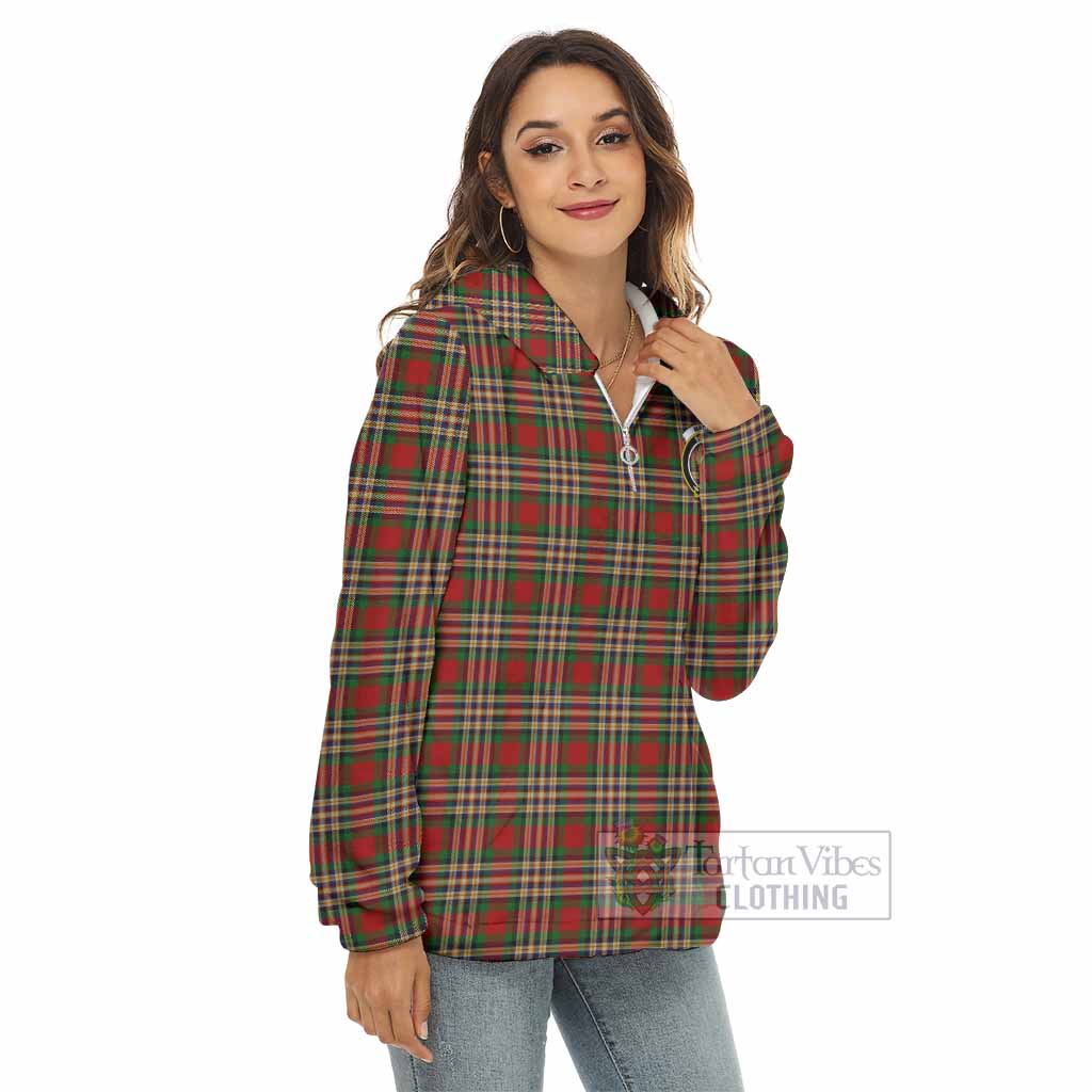 MacGill (MakGill) Tartan Women's Borg Fleece Hoodie with Half Zip with Family Crest - Tartan Vibes Clothing