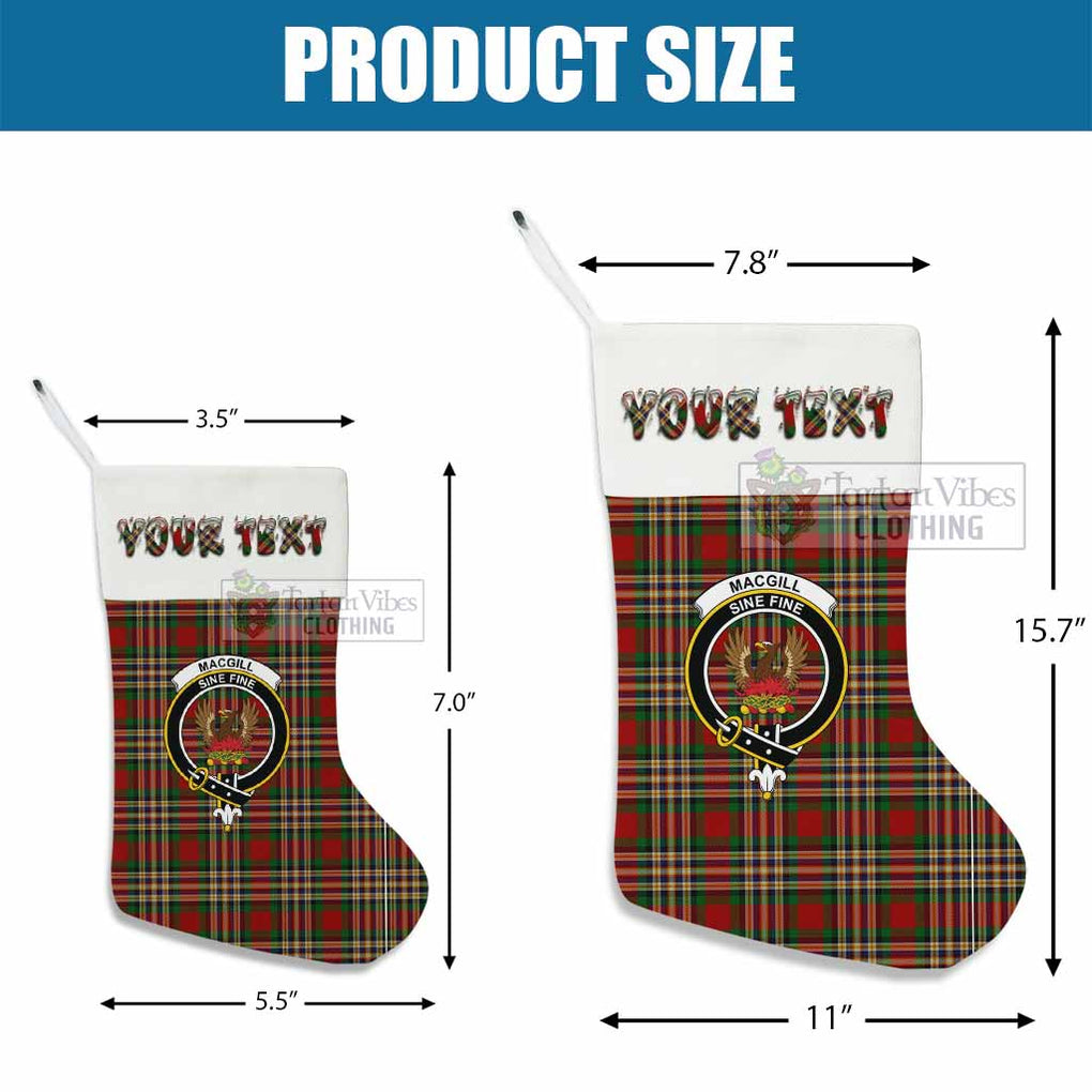 MacGill (MakGill) Tartan Family Crest Christmas Stocking with Personalized Text - Tartan Vibes Clothing