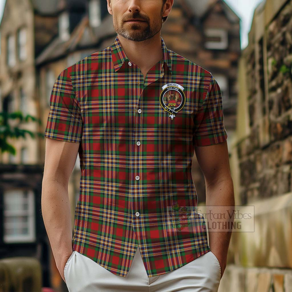 MacGill (MakGill) Tartan Hawaiian Shirt with Family Crest Celtic Skull Style - Tartan Vibes Clothing