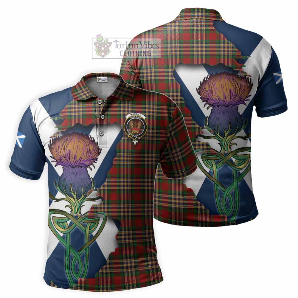 MacGill (MakGill) Tartan Family Crest Polo Shirt Scottish Thistle Celtic Inspired - Tartan Vibes Clothing