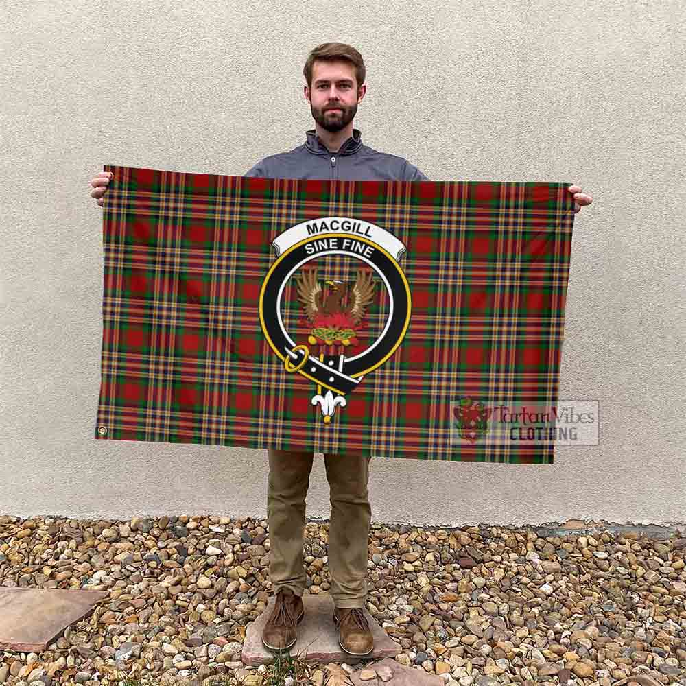 Tartan Vibes Clothing MacGill (MakGill) Tartan House Flag with Family Crest