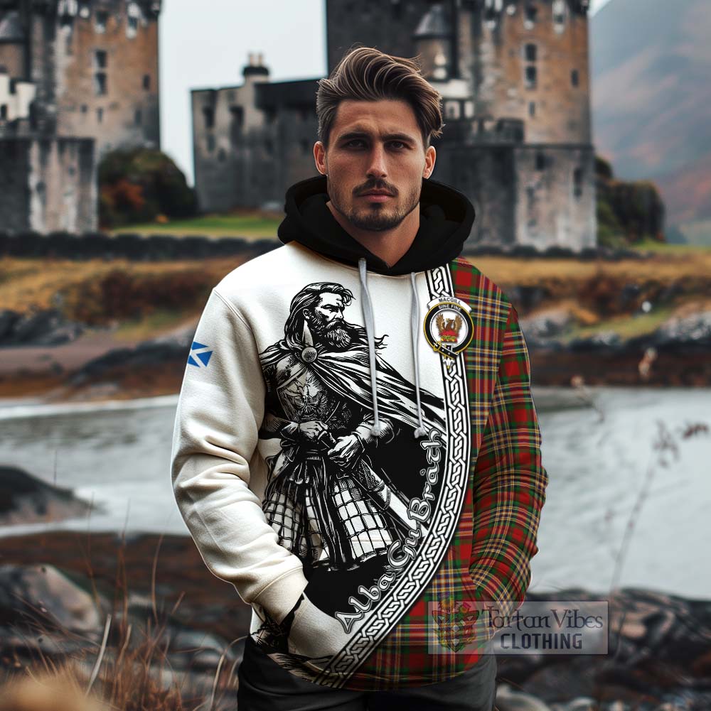 MacGill (MakGill) Tartan Clan Crest Cotton Hoodie with Highlander Warrior Celtic Style - Tartan Vibes Clothing