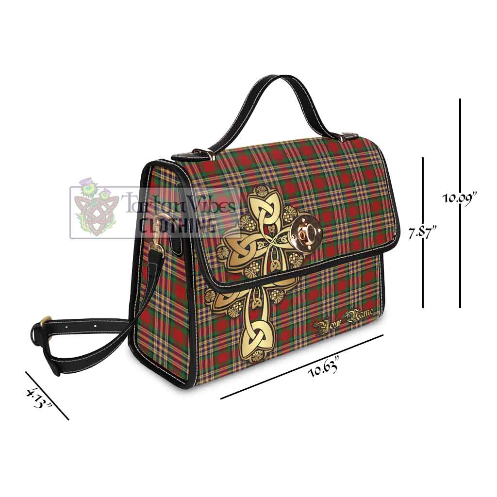 Tartan Vibes Clothing MacGill (MakGill) Tartan Waterproof Canvas Bag Golden Thistle Celtic Cross Style
