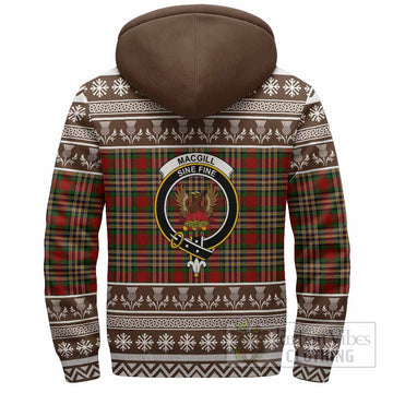 MacGill (MakGill) Clan Tartan Christmas Fleece Hoodie with Family Crest