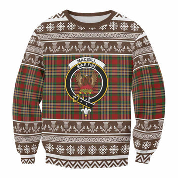 MacGill (MakGill) Clan Tartan Christmas Sweatshirt with Family Crest