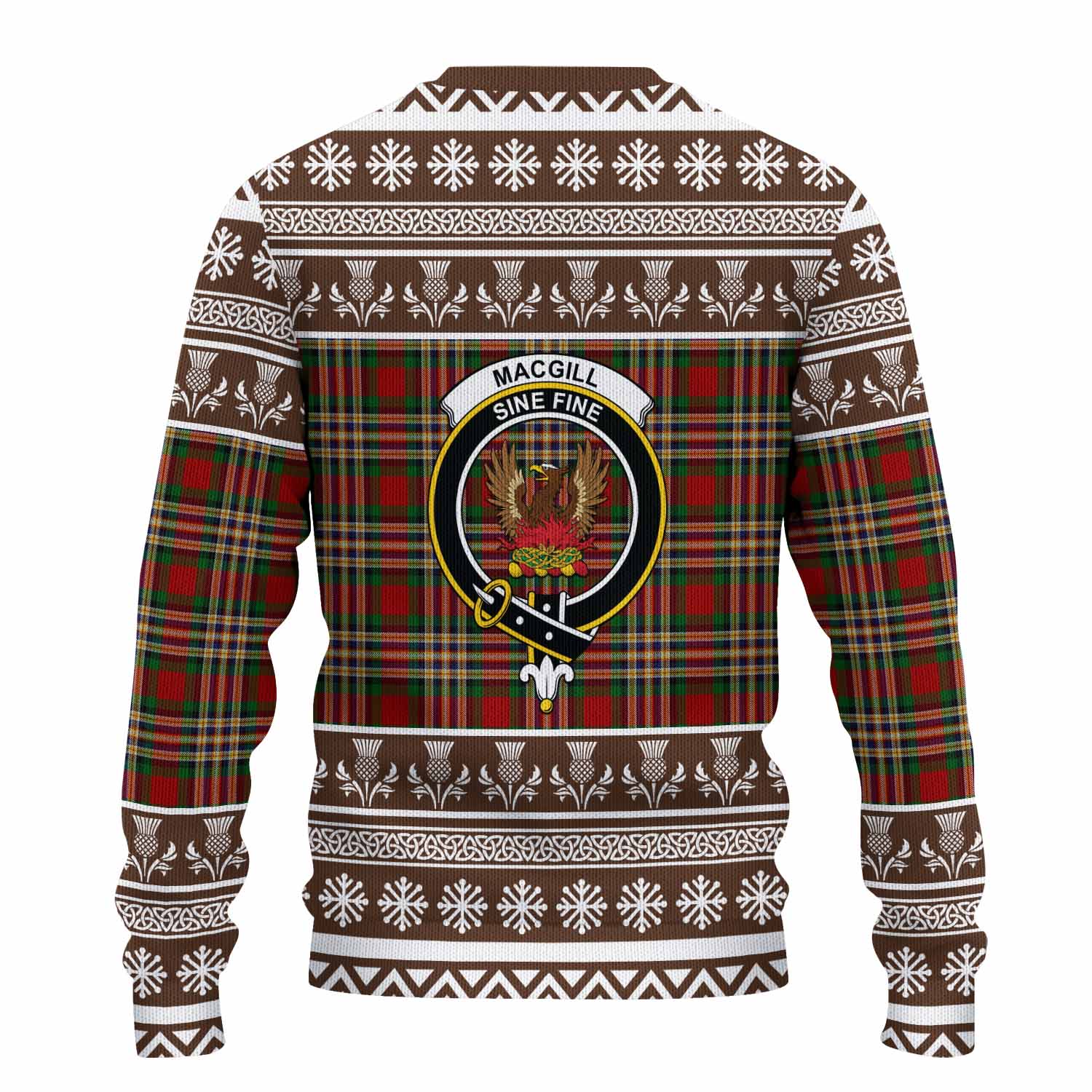 MacGill (MakGill) Clan Tartan Christmas Ugly Sweater with Family Crest - Tartan Vibes Clothing