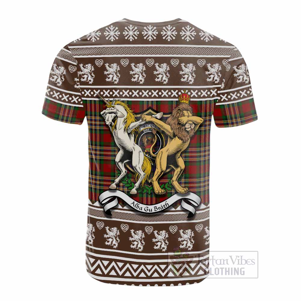 MacGill (MakGill) Clan Tartan Crest Christmas Cotton T-shirt Coat of Arms Funny Style - Tartan Vibes Clothing