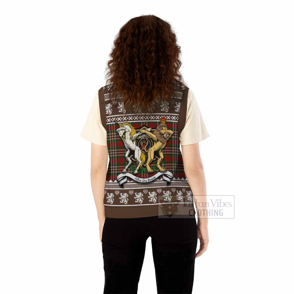 MacGill (MakGill) Clan Tartan Crest Christmas Knitted V-Neck Vest Coat of Arms Funny Style - Tartan Vibes Clothing