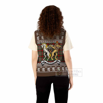 MacGill (MakGill) Clan Tartan Crest Christmas Knitted V-Neck Vest Coat of Arms Funny Style