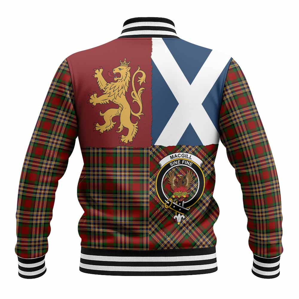 MacGill (MakGill) Crest Tartan Baseball Jacket with Lion Rampant Saltire Style