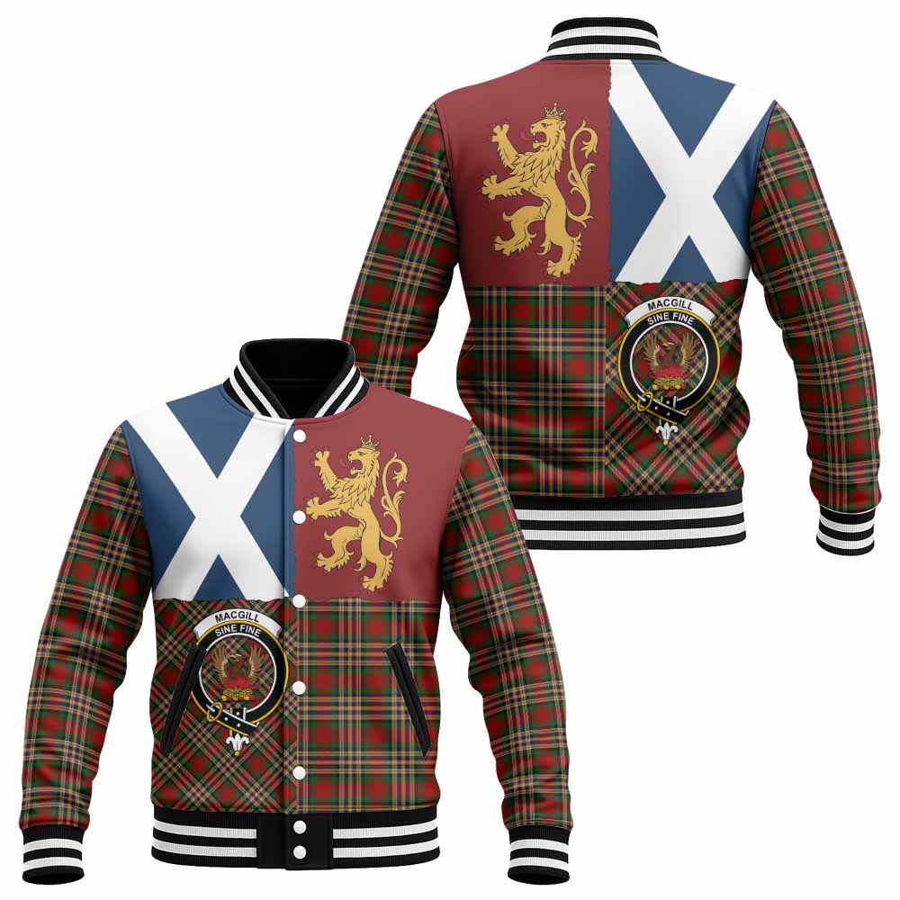 MacGill (MakGill) Crest Tartan Baseball Jacket with Lion Rampant Saltire Style