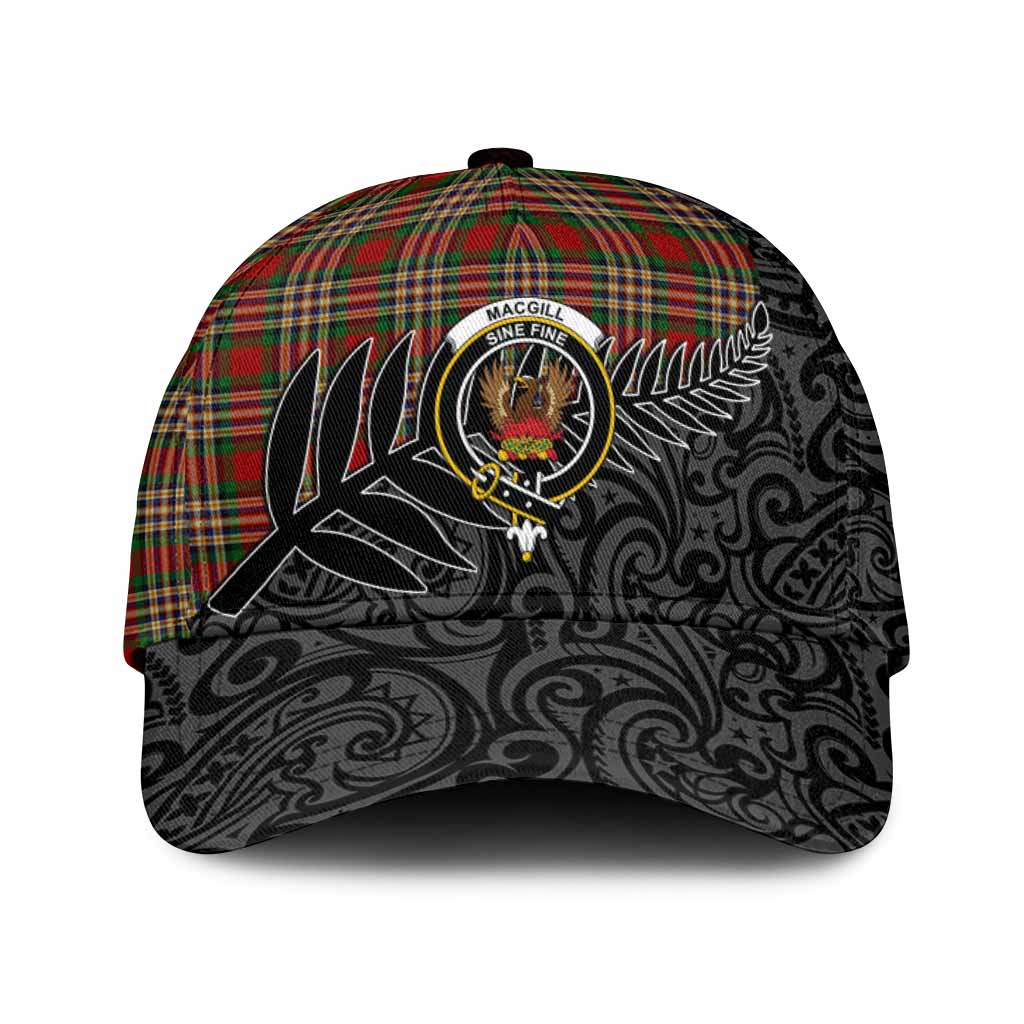 MacGill (MakGill) Crest Tartan Classic Cap with New Zealand Silver Fern Half Style