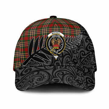 MacGill (MakGill) Crest Tartan Classic Cap with New Zealand Silver Fern Half Style