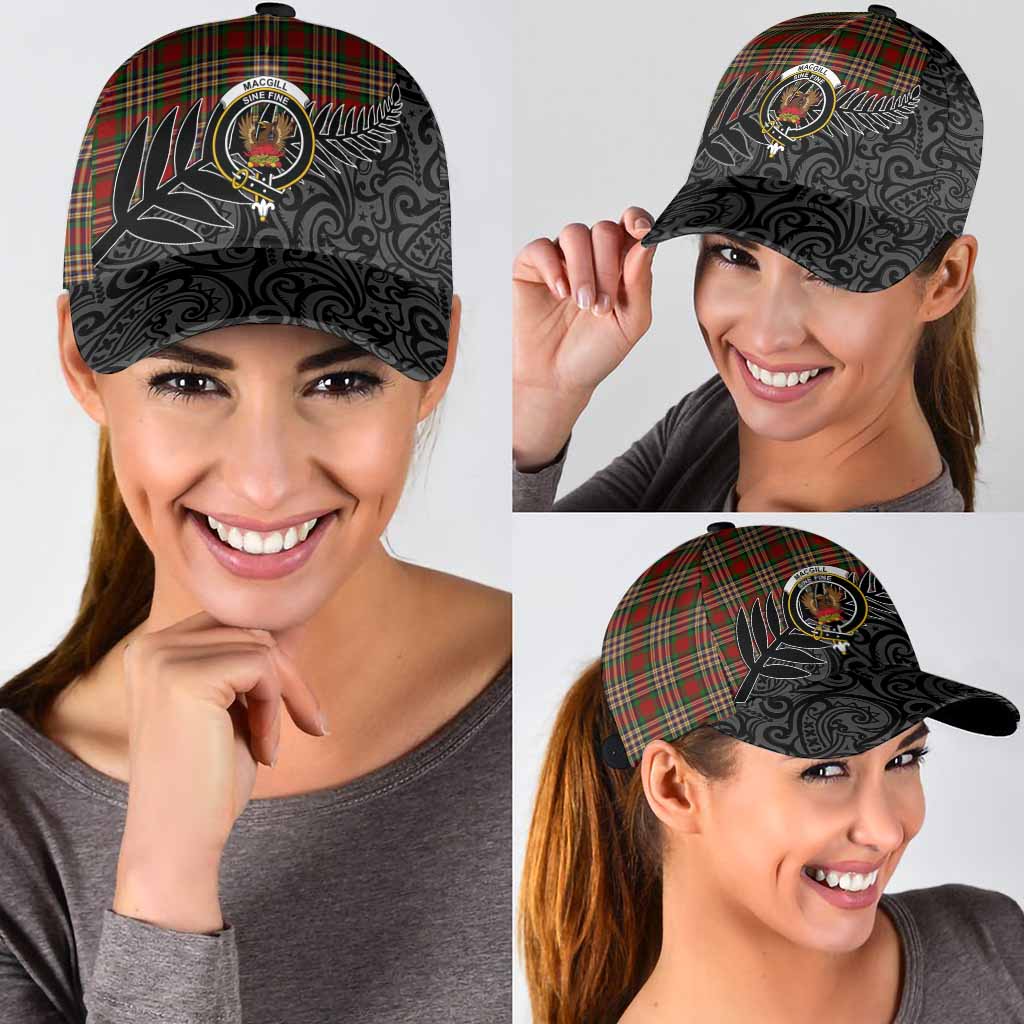 MacGill (MakGill) Crest Tartan Classic Cap with New Zealand Silver Fern Half Style