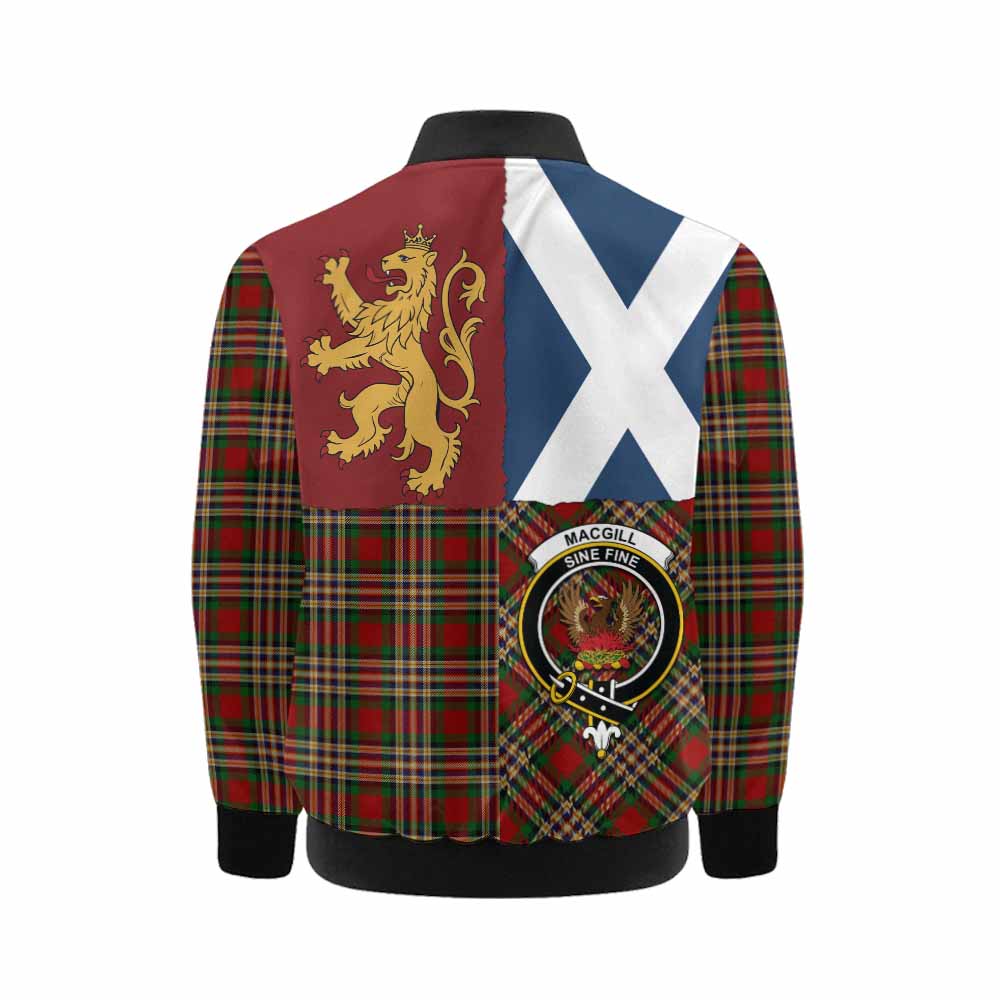 MacGill (MakGill) Crest Tartan Kid Bomber Jacket with Lion Rampant Saltire Style - Tartan Vibes Clothing