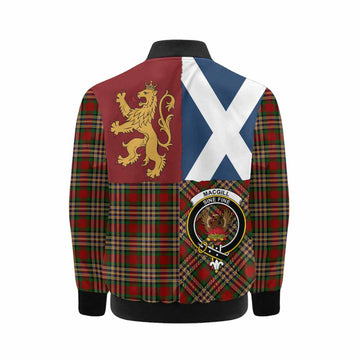 MacGill (MakGill) Crest Tartan Kid Bomber Jacket with Lion Rampant Saltire Style