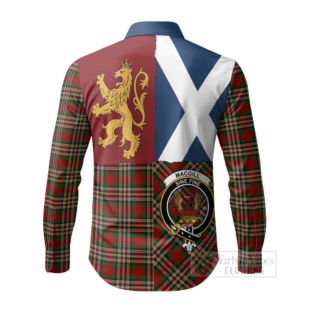 MacGill (MakGill) Crest Tartan Long Sleeve Button Shirts with Lion Rampant Saltire Style