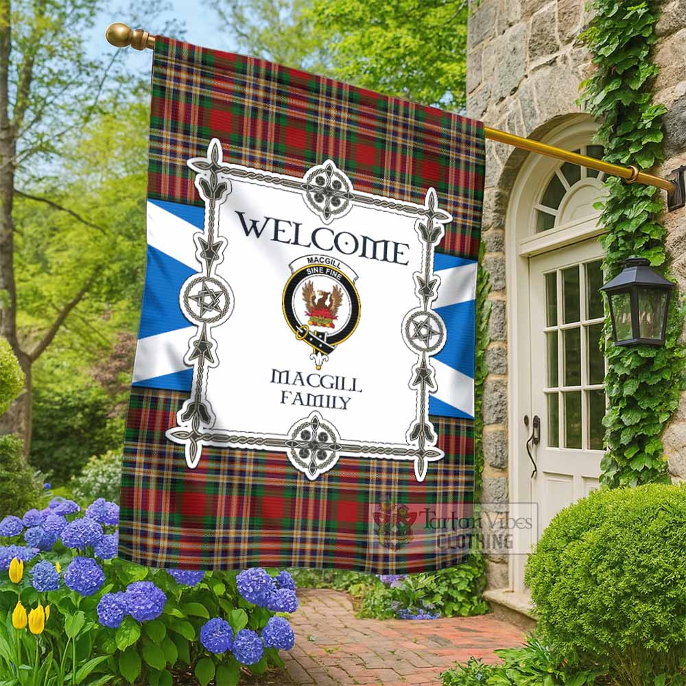 MacGill (MakGill) Family Crest Tartan Welcome Garden Flag Saltire Harmony Style - Tartan Vibes Clothing
