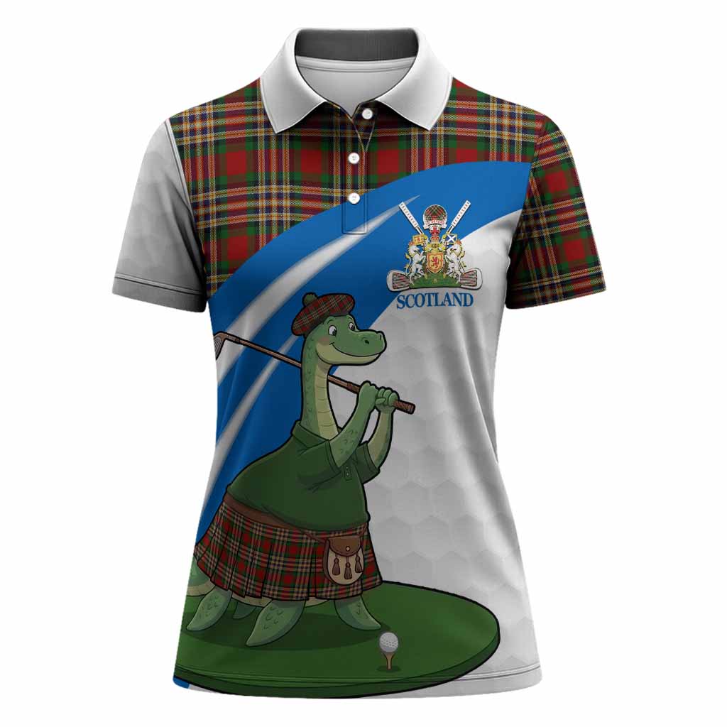 MacGill (MakGill) Tartan Crest Golf Nessie Women Polo Shirt Loch Ness Monster Sporty Style