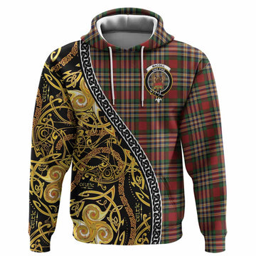 MacGill (MakGill) Tartan Crest Hoodie Celtic Knot and Triple Trickle Spiral Symbols