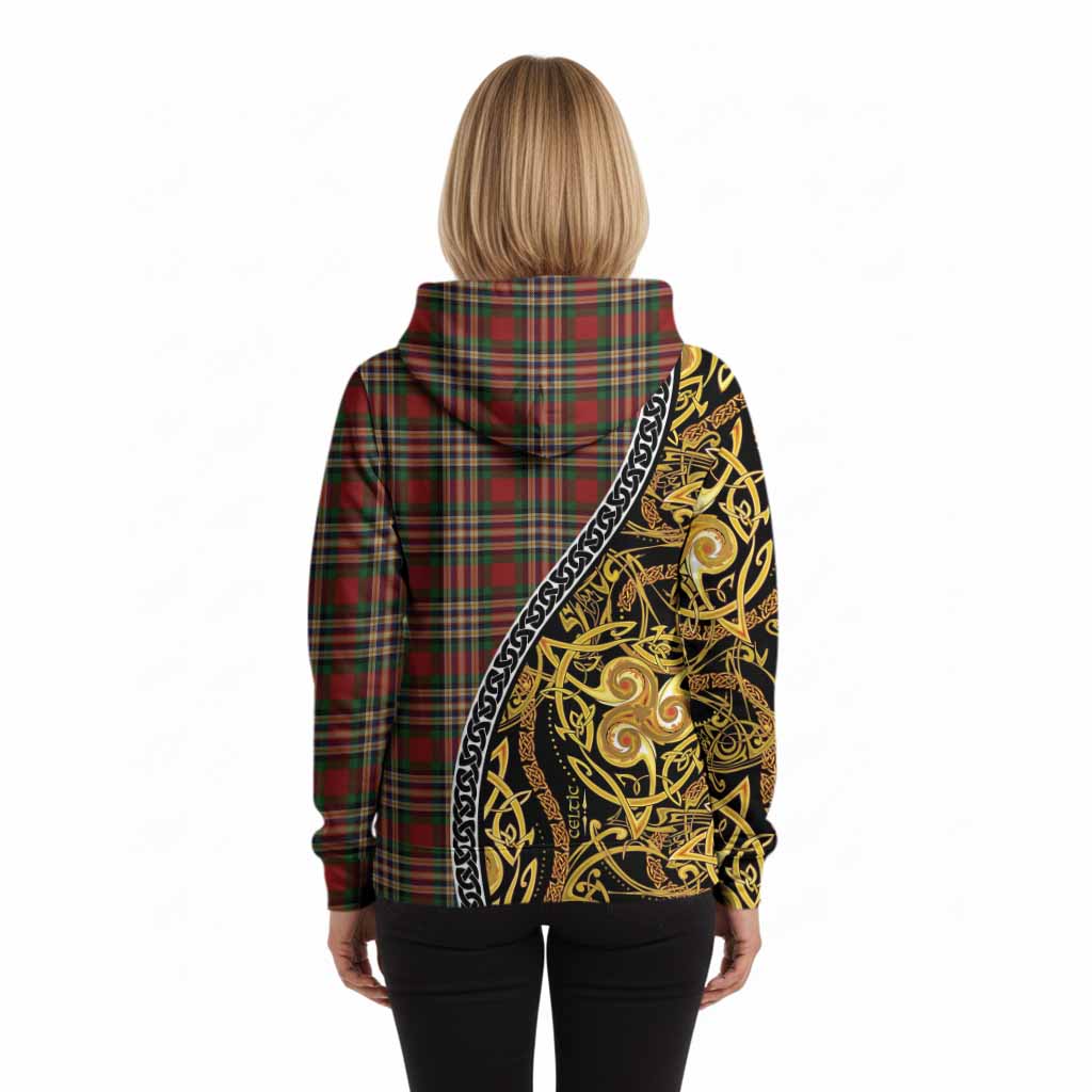 MacGill (MakGill) Tartan Crest Hoodie Celtic Knot and Triple Trickle Spiral Symbols