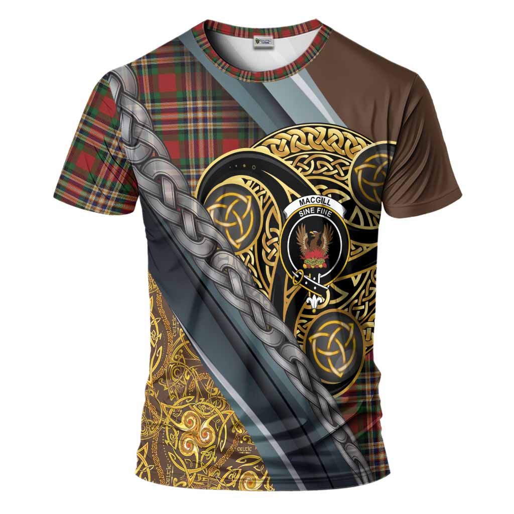 MacGill (MakGill) Tartan Crest T-Shirt Scottish Triskele Celtic