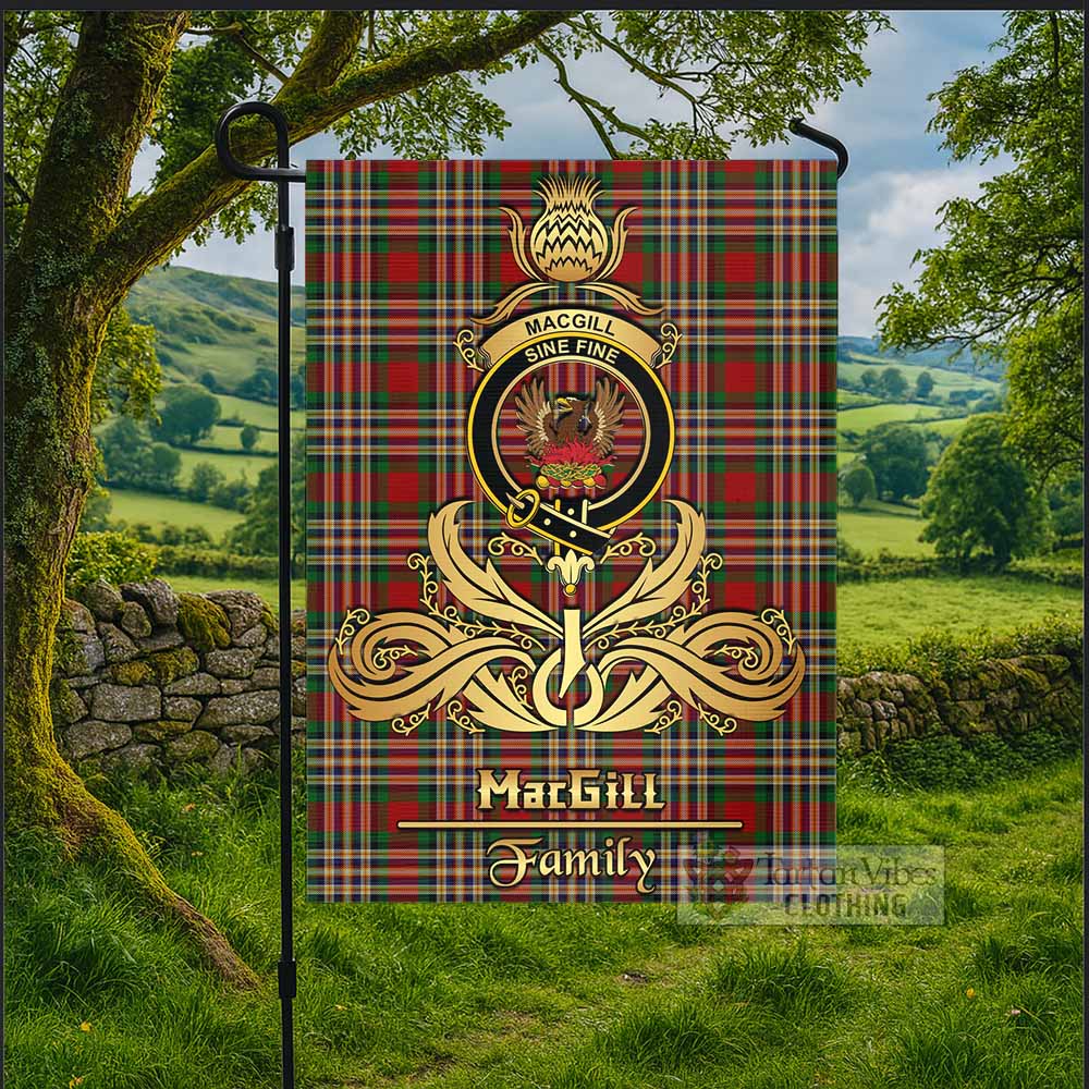 MacGill (MakGill) Tartan Garden Flag with Highland Thistle Cherish Family Crest Style - Tartan Vibes Clothing