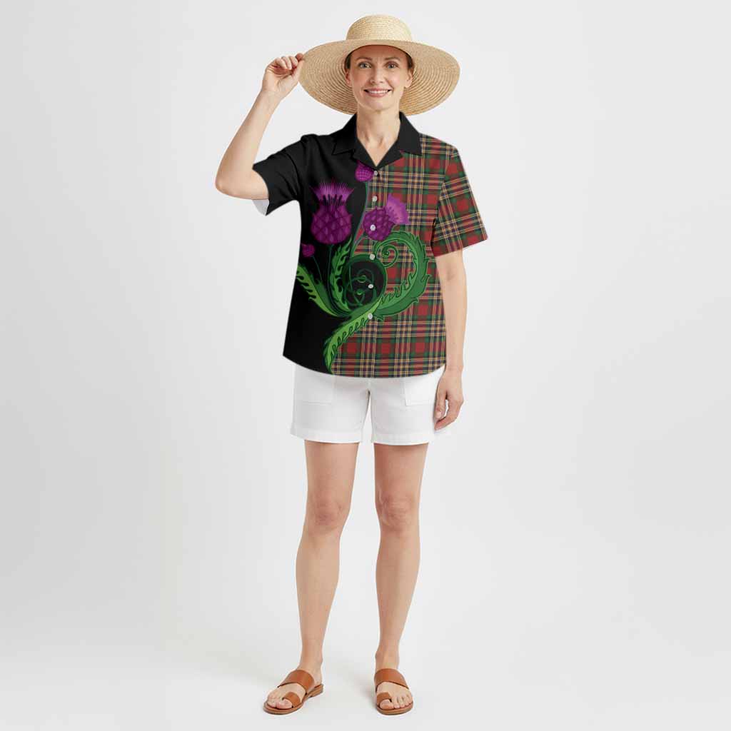 MacGill (MakGill) Tartan Hawaiian Shirt Traditional Scottish Thistle