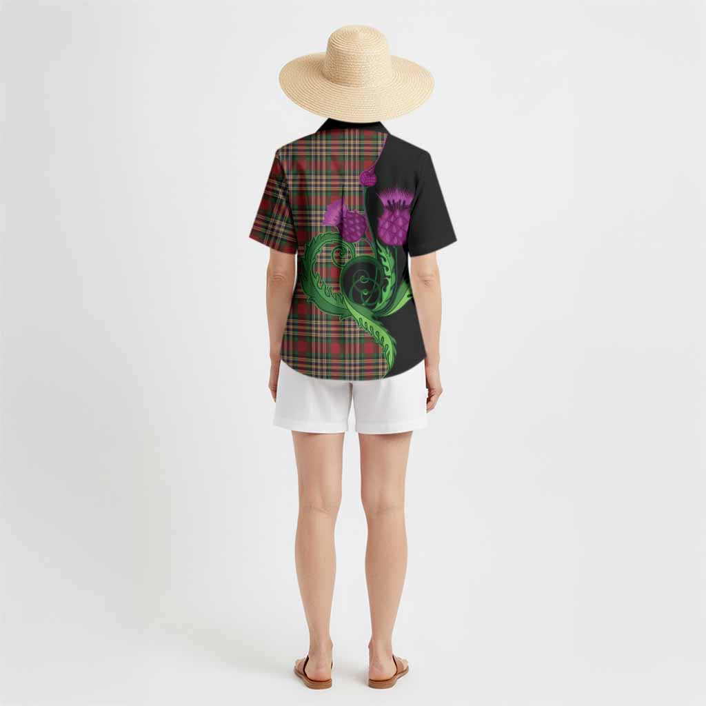 MacGill (MakGill) Tartan Hawaiian Shirt Traditional Scottish Thistle