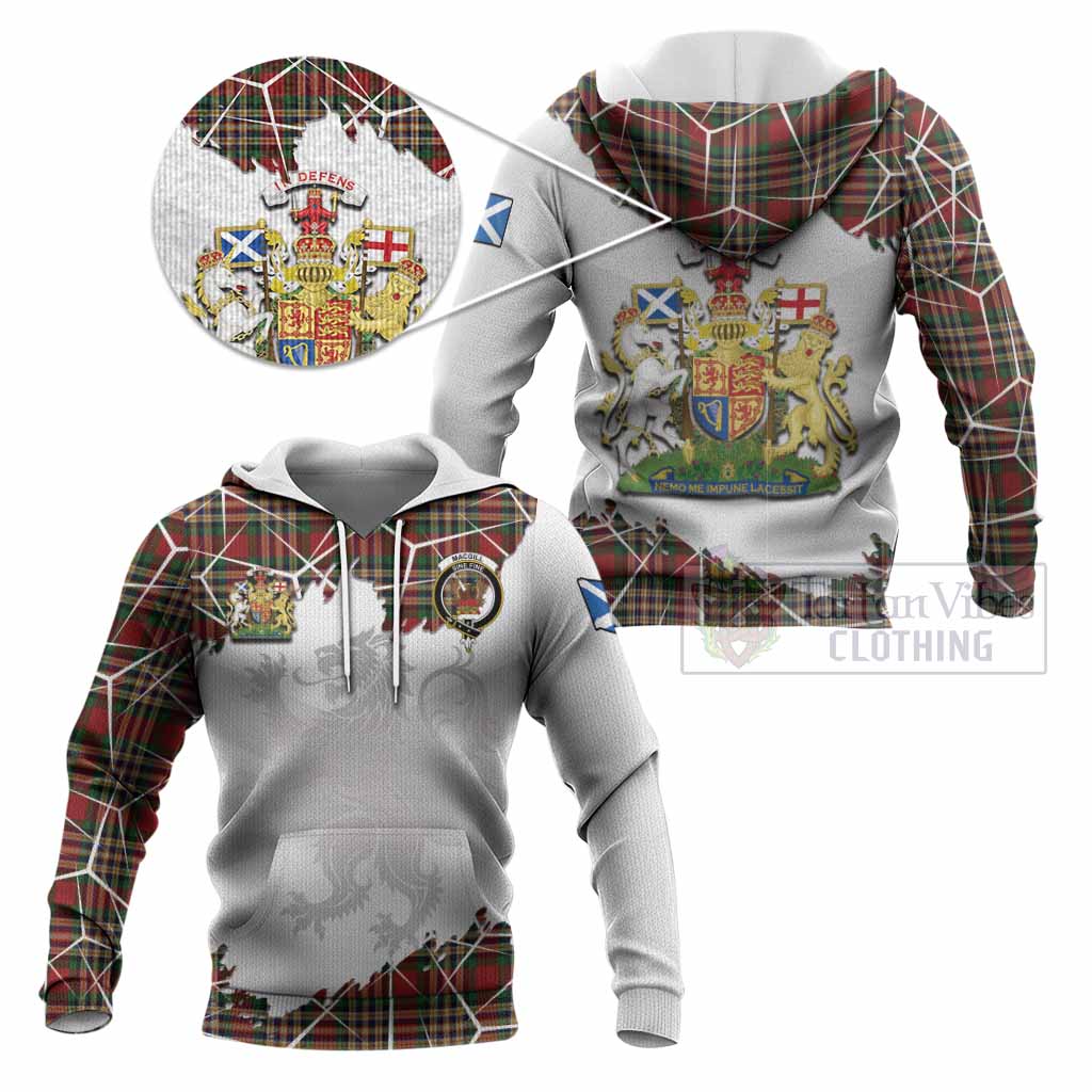 MacGill (MakGill) Tartan Knitted Hoodie with Family Crest and Lion Rampant Grunge Style