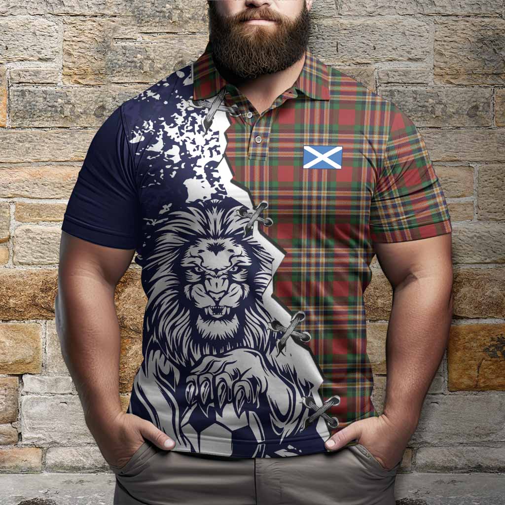 MacGill (MakGill) Tartan Scottish Polo Shirt Angry Lion With Soccer Ball Style