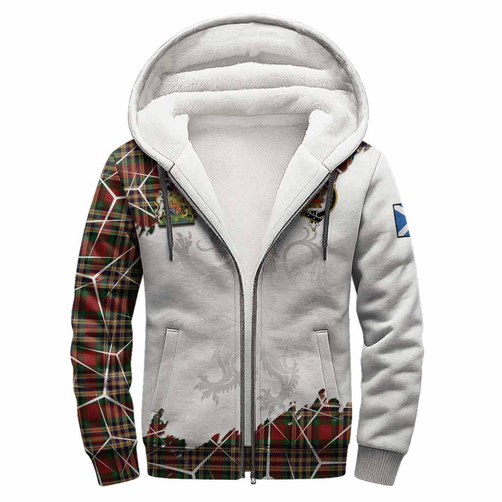 MacGill (MakGill) Tartan Sherpa Hoodie with Family Crest and Lion Rampant Grunge Style