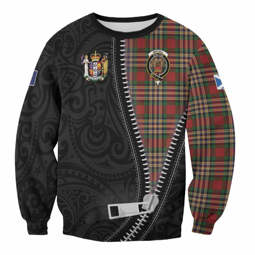 MacGill (MakGill) Tartan Sweatshirt New Zealand Pattern Unique Zipper Stylized