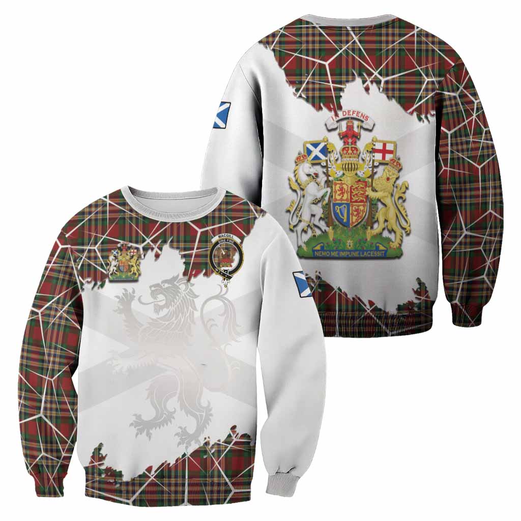 MacGill (MakGill) Tartan Sweatshirt with Family Crest and Lion Rampant Grunge Style