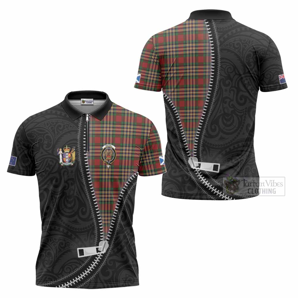 MacGill (MakGill) Tartan Zipper Polo Shirt New Zealand Pattern Unique Zipper Stylized