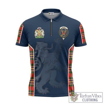 MacGill Modern Tartan Zipper Polo Shirt with Family Crest and Lion Rampant Vibes Sport Style