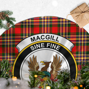MacGill Modern Tartan Christmas Tree Skirt with Family Crest